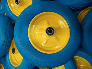 Roues anti-crevaison en mousse PU 360 mm 3.50-8 de 14 pouces, pneus de brouette anti-crevaison <span class=keywords><strong>avec</strong></span> roulements à billes et jantes métalliques, directement de l'usine - Product Image 5