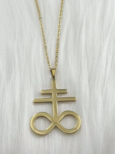 Pendentif religieux du Diable, grand talisman, symbole de Satan, emblème, croix de Leviathan, symbole satanique, collier amulette en acier inoxydable - Product Image 1