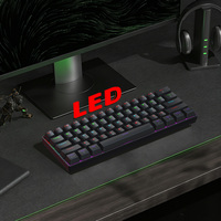 Clavier de jeu filaire compact 61 touches (disposition 60 %) version anglaise avec rétroéclairage LED – Vente directe usine
