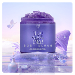 Logo personnalisé Gommage à la lavande Vente en gros Gommage blanchissant pour le corps Marque privée Exfoliant violet Gommage pour le corps Fournisseur - Product Image 5