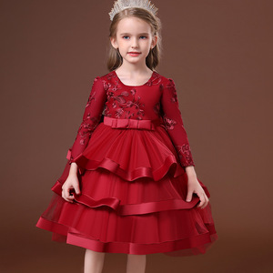 Robe de princesse pour filles, robe de fête en dentelle à paillettes, vêtements de mariage pour enfants, nœud, tutu, cérémonie, anniversaire, soirée, vestidos - Product Image 3