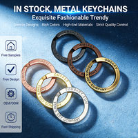 Vente directe usine à prix réduit : Porte-clés personnalisés avec logo et nom de marque gravés en fer/acier inoxydable, anneaux de porte-clés, anneaux de type médaille d'identification, porte-clés plats et anneaux de porte-clés fendus