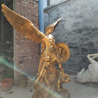 Sculpture d'ange traditionnelle en bronze, grande statue d'art avec technique de moulage, sculpture extérieure de haute qualité