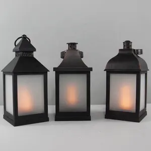 <strong>SMALL</strong> PLASTIC FIRE FLAME <strong>LANTERN</strong>, SMD LIGHTS, BATTERY OPERATED - Product Image 1