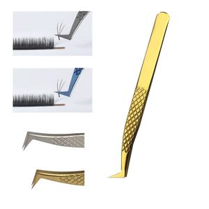 Pinces à cils pour extensions de cils, logo personnalisé, pinces à cils en or rose, sac DHL, Western Fedex, maquillage, acier, PVC, yeux, temps - Product Image 3