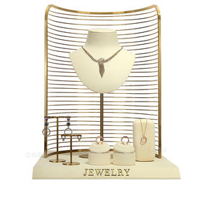 Présentoir à bijoux en métal de haute qualité, usine de présentoirs de luxe en velours et résine, présentoirs à bijoux personnalisés avec logo autocollant en métal - Product Image 5