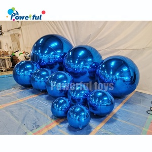 Tüm satış büyük parlak şişme noel süs çeşitler ayna topları mavi - Product Image 2