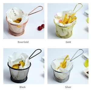 Cesta de malla metálica multifuncional moderna <span class=keywords><strong>para</strong></span> freír patatas fritas y aperitivos, con filtro de aceite y protección antiescaldaduras - Product Image 5