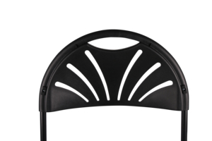 Silla Plegable de Jardín con Respaldo de Plástico Negro y Estructura Metálica, Asiento de Plástico, Diseño Minimalista para Uso en Exteriores - Product Image 3