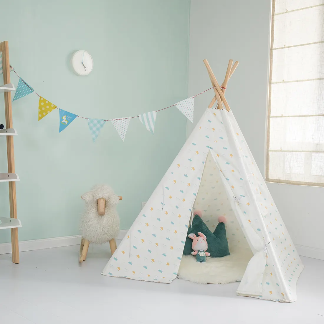 Tùy Chỉnh Có Thể Gập Lại Cô Gái Teepee Nhà Đồ Chơi Trẻ Em Trẻ Em Trong Nhà Bé Chơi Lều Với Cửa Sổ