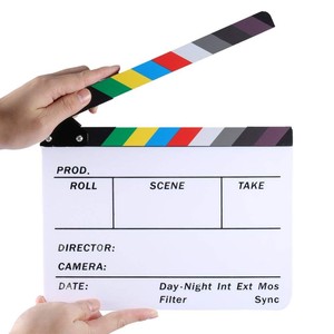 JingYing <span class=keywords><strong>de</strong></span> alta calidad al por mayor coloridos director acrílico película clapper Junta para la película regalo decorar - Product Image 1