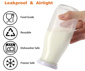 Vente en gros 280ml & 300ml Bouteille de lait en verre Starke Coffee & Tea Juice Bubble Tea Bottle avec <span class=keywords><strong>bouchon</strong></span> à vis - Product Image 3