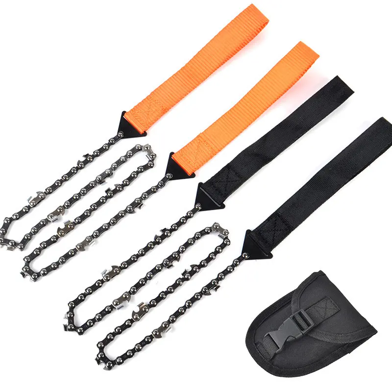 Extérieur Portable Poche Main Zipper Scie Parapluie Corde 11/33 Dents 24 pouces Camping Survie Scie À Chaîne