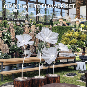 Vente en gros Zhongfeng modèle 7005 blanc grande fleur géante décorations de mariage romantique support de fleurs en métal ensemble fleurs artificielles - Product Image 2