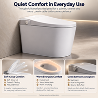 WC intelligent à induction automatique avec abattant, siège chauffant, bidet intelligent à fixation au sol, S-trap, télécommande, luxe