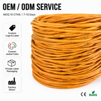 Cable Ethernet LAN Cat5e SFTP de 8 Núcleos y 24AWG, Cobre Puro, 305m, para Sistemas de CCTV Industriales, Venta al Por Mayor