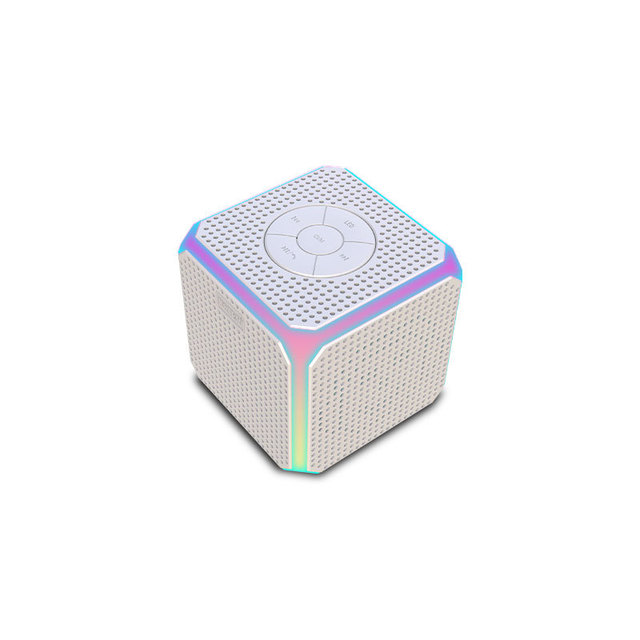 Macaron Color Cube Speaker BT5.3 IPX4 Waterproof FM Radio TF Card LED Ambient Light Mini Portable Strap Long Playtime
