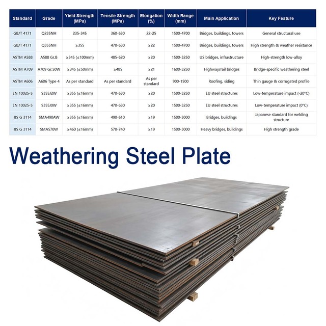 ASTM A588 Gr.B / S355J2W Weathering Resistant Steel Plate for Transmission Tower & Telecommunication Mast