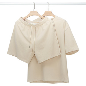 Ensemble <span class=keywords><strong>2</strong></span> pièces décontracté tendance pour homme et femme, t-shirt à manches courtes en coton et short, <span class=keywords><strong>avec</strong></span> strass - Product Image 4