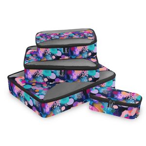 Travel Accessories Foldable Storage <b>Compression</b> Organizer <b>Bag</b> Dot Design 6 PCS Travel Organizer Luggage Organizers <b>Bags</b> Set - Product Image 6