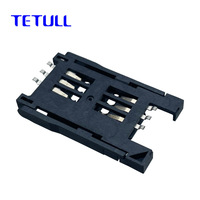 Support universel pour carte SIM 6 broches tout plastique, hauteur 2,8 mm, type couvercle rabattable, connecteur de fente pour cartes pour appareils intelligents