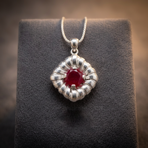 Vintage Style Gemstone Ruby Luxury Wedding <b>Snake</b> <b>Chain</b> Pendant Women Jewelry German <b>Silver</b> Party Birthstone High Quality Best - Product Image 1