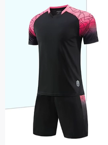 Seragam Tim Sepak Bola Dewasa Pria, Set Jersey Lengan Pendek Kerah Tegak Polos Pewarnaan Solid 100% Poliester Cetak Transfer Panas - Product Image 4