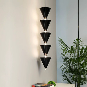 Lámpara Colgante Moderna Minimalista de Diseño en Color Crema para Dormitorio, Lámpara Colgante Creativa en Forma de Cono Largo para Sala de Estar - Product Image 2