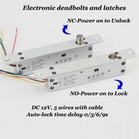 Pêne dormant et loquet électrique DC12V Serrure de porte électrique Serrure à pêne mortaise Serrure à gâche électrique Sortie de signal NO ou NC
