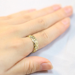 Q827 Anello Nuziale Floreale in Oro Massiccio 18K, Anello Classico Unisex, Gioielleria Fine - Product Image 3