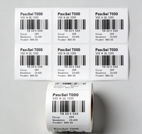 24mm 110mm*74m Pita Barcode Thermal Transfer Wax Resin Hitam Kompatibel untuk Printer Label Zebra Datamax Eltron PET