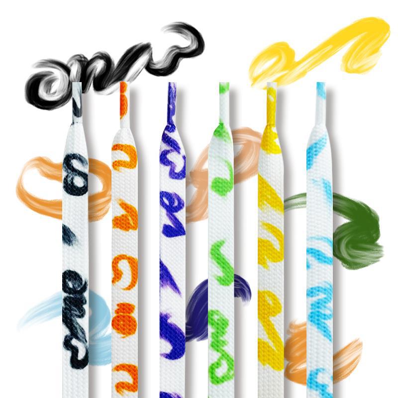 Multi-clolor Custom Flat Hoodie Shoelaces Cord String Rope Drawstring Cord With Tips Logo Printed Cord