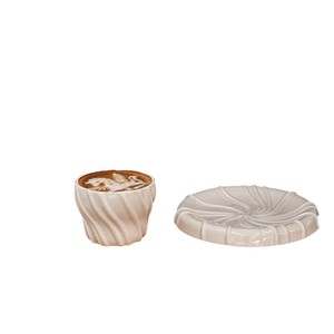 Vintage Design Ceramic Porcelain Latte Art Coffee <b>Cup</b> Irregular Dessert Plate Handmade Eco-Friendly 250mL Afternoon Tea Parties - Product Image 5