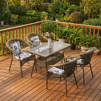Ensemble de table et trois chaises de jardin en fer forgé moderne avec table basse intégrée pour balcon et terrasse extérieure - Vente directe usine