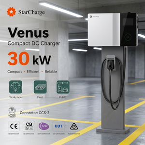 สถานีชาร์จไฟฟ้ากระแสตรงแบบติดตั้งบนเสา Starcharge Venus 30kW รองรับมาตรฐาน OCPP 1.6J ระดับ IP55 IK10 มาตรฐาน ISO 15118 สำหรับชาร์จรถยนต์ไฟฟ้าแบบกลุ่ม - Product Image 1