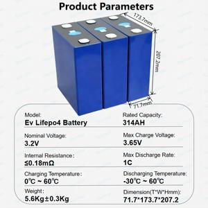 <span class=keywords><strong>เซลล์</strong></span>ปริซึม Lifepo4 100Ah 3.2V <span class=keywords><strong>แบตเตอรี่</strong></span>280Ah 300Ah 320Ah ขนาด12V 24V 48V - Product Image 2