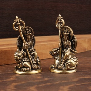 Figura de Latón de Ksitigarbha Bodhisattva Montando una Bestia Mítica, Artesanía Metálica 3D, Decoración para el Hogar, Adorno de Escritorio - Product Image 3