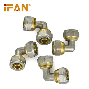 Ifan-accesorios de latón Pex, conexión de 16mm, 18mm, 20mm, igual al codo, accesorios de compresión Pex