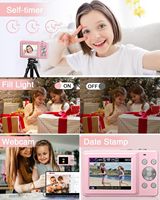 Appareil Photo Numérique HD Rose Portable Compact pour la Photographie, Appareil Photo de Poche Prêt à l'Emploi
