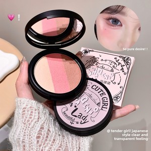 Paleta de Rubor Tricolor Sachino Lines Garden, Contorno Mate, Sombra de Ojos, Silueta Terrosa, Coral N1003, Cosméticos Zhejiang 20230010 - Product Image 2