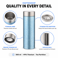 Bouteilles d'eau isothermes en titane pur, tasses à thé avec couvercle magnétique, cadeaux, flacons, articles pour la maison et la cuisine