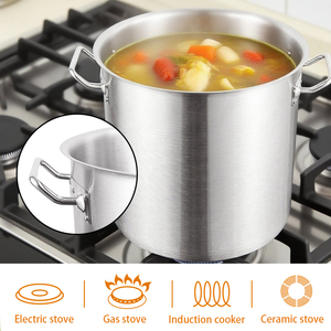 Pentola per uso alimentare resistente a <span class=keywords><strong>induzione</strong></span> con coperchio cucina commerciale in acciaio inossidabile grandi <span class=keywords><strong>pentole</strong></span> da cucina - Product Image 5