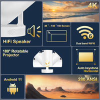 Vente flash - Projecteur portable HiFi LCD LED Pico pour la vidéo à domicile - 280 ANSI - Intelligent - 720P - HY300 Pro