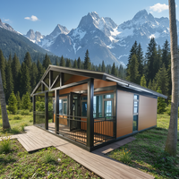 Maison conteneur préfabriquée de luxe extensible sur mesure, design moderne du milieu du siècle, écologique, avec salon et bureau intégrés