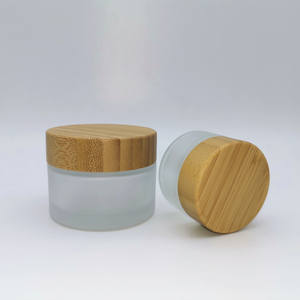 Mattierte Transparente Leere Glasdose Kosmetik-Glasbehälter mit Bambus-Schraubdeckel - Product Image 6