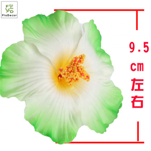 Têtes de fleurs artificielles Hibiscus Rosa pour bricolage Clip de couronne Décoration d'hôtel de mariage Arrangement floral - Product Image 3