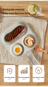 <span class=keywords><strong>3</strong></span> en 1 fundición a presión antiadherente de aluminio sartén huevo bistec sartén sin palo desayuno sartén plana sartén antiadherente utensilios de cocina - Product Image 2