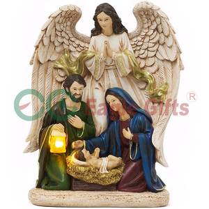 EAGLEGIFTS Grandes figurines <span class=keywords><strong>de</strong></span> crèche <span class=keywords><strong>de</strong></span> Noël en résine, ornement <span class=keywords><strong>de</strong></span> crèche, scène chrétienne, naissance <span class=keywords><strong>de</strong></span> Jésus, 24x19x30CM, certifié BSCI - Product Image 2