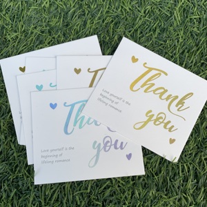 Service d'impression de cartes de <span class=keywords><strong>remerciement</strong></span> carrées personnalisées OEM/ODM, estampage à chaud doré, carton, art, <span class=keywords><strong>mariage</strong></span>, entreprise, 100 pièces, MOQ faible - Product Image 1