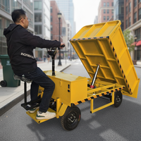 Brouette électrique à 4 roues avec vérin hydraulique pour le nettoyage des déchets municipaux et des déchiqueteuses